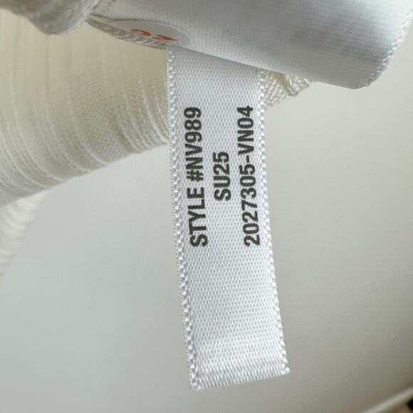 Madewell Ribbed V Neck Polo Tee Top Stretch Lyocell Lighthouse Ivory Slim S NWT - Picture 11 of 11